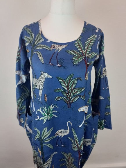 The Hurston jungle dress - cornflower blue