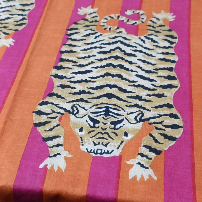 Himalayan tiger rug screen print - pink / orange