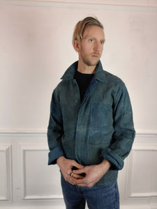 Indigo Overdyed Vintage Kantha Workwear jacket