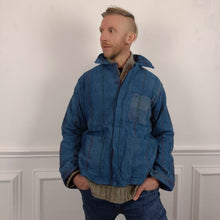 Load image into Gallery viewer, Indigo overdyed Vintage Kantha workwear jacket