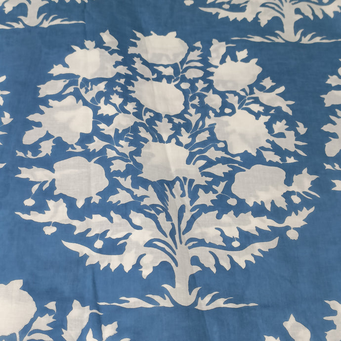 Mughal tree screen print - Wedgewood blue