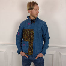 Load image into Gallery viewer, Indigo overdyed Vintage Kantha Workwear jacket