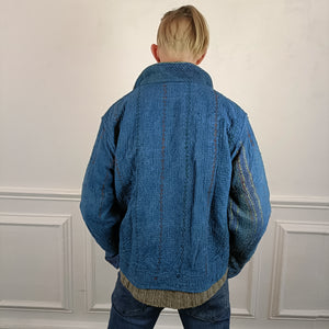 Indigo overdyed Vintage Kantha workwear jacket