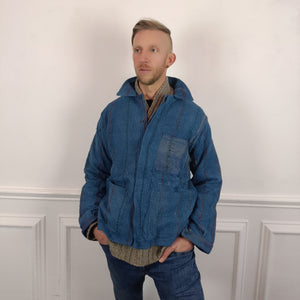 Indigo overdyed Vintage Kantha workwear jacket