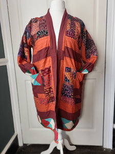 Embroidered cotton quilted House coat