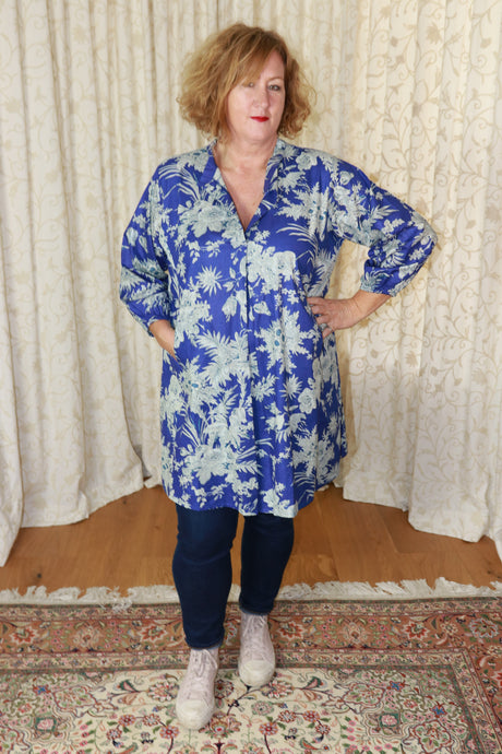 The Yeats tunic - china blue