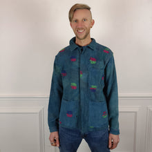 Load image into Gallery viewer, Indigo overdyed vintage Kantha Workwear jacket