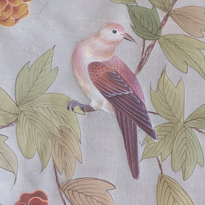 Hand painted chinoiserie on silk