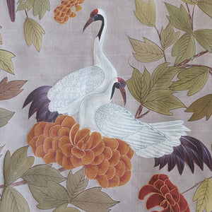 Hand painted chinoiserie on silk