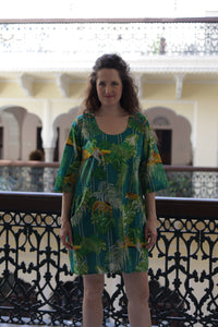 The Keats tunic - cheetah teal