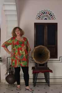 The Keats tunic - cheetah red