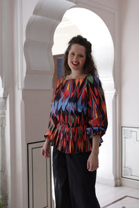 The Laurence blouse - Ikat black